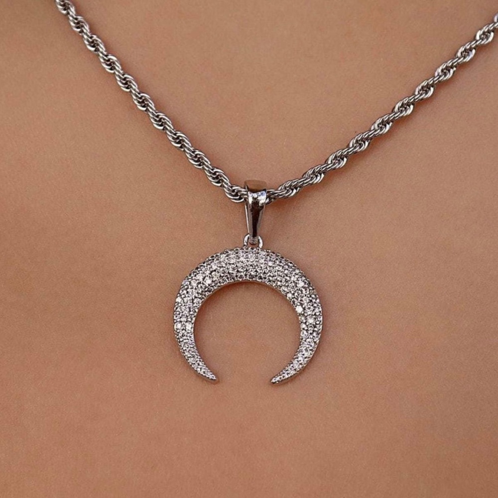 Micro half moon pendant